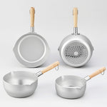 Olla plana de aluminio Hokuriku Snow, 22 cm (8,7") comp. inducción.
