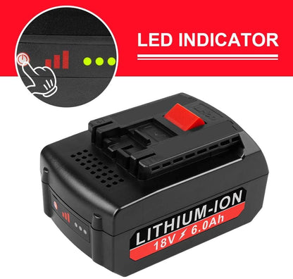 Batería de litio, repuesto, 18V, 6.0 Ah para Bosch BAT609.