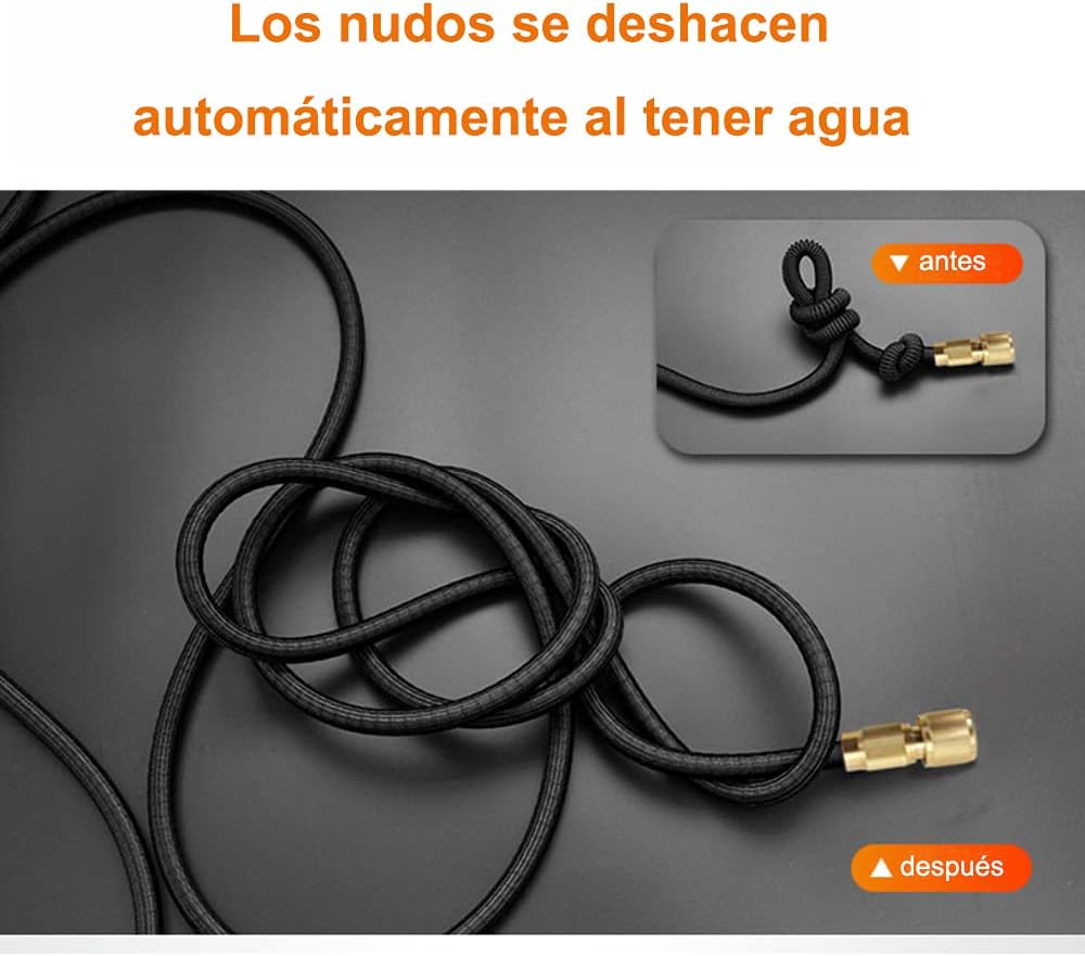 Manguera de Jardín Expandible hasta 15 Metros, Boquilla 10 modos.