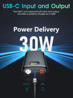 Cargador portátil de 40 000 mAh linterna integrada