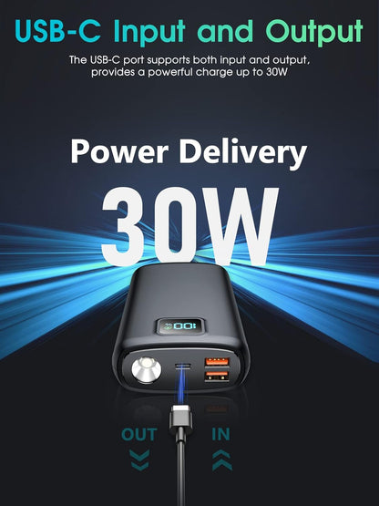 Cargador portátil de 40 000 mAh linterna integrada