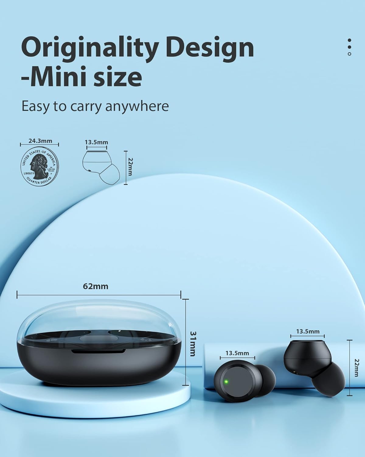 ZINGBIRD -  con Bluetooth 5.0, mini auriculares integrados.