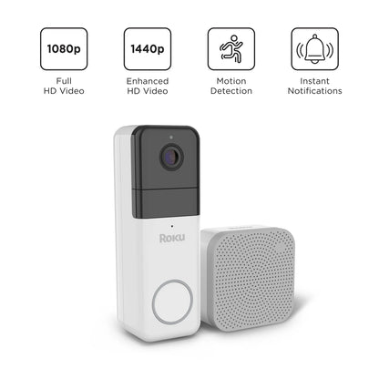 Timbre de video inalámbrico Roku SE detección movimiento (USADO)
