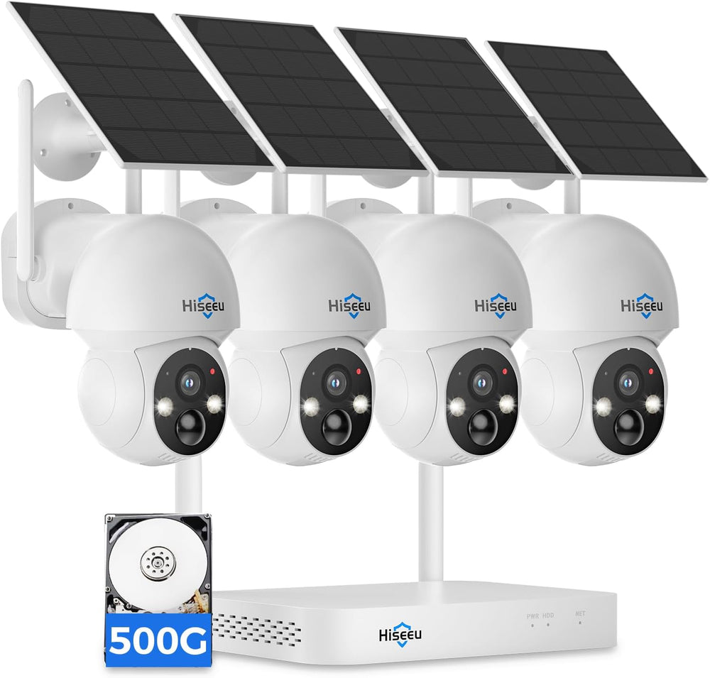 Sistema de cámaras de Seguridad, Hiseeu Solar, visión Nocturna en Color.