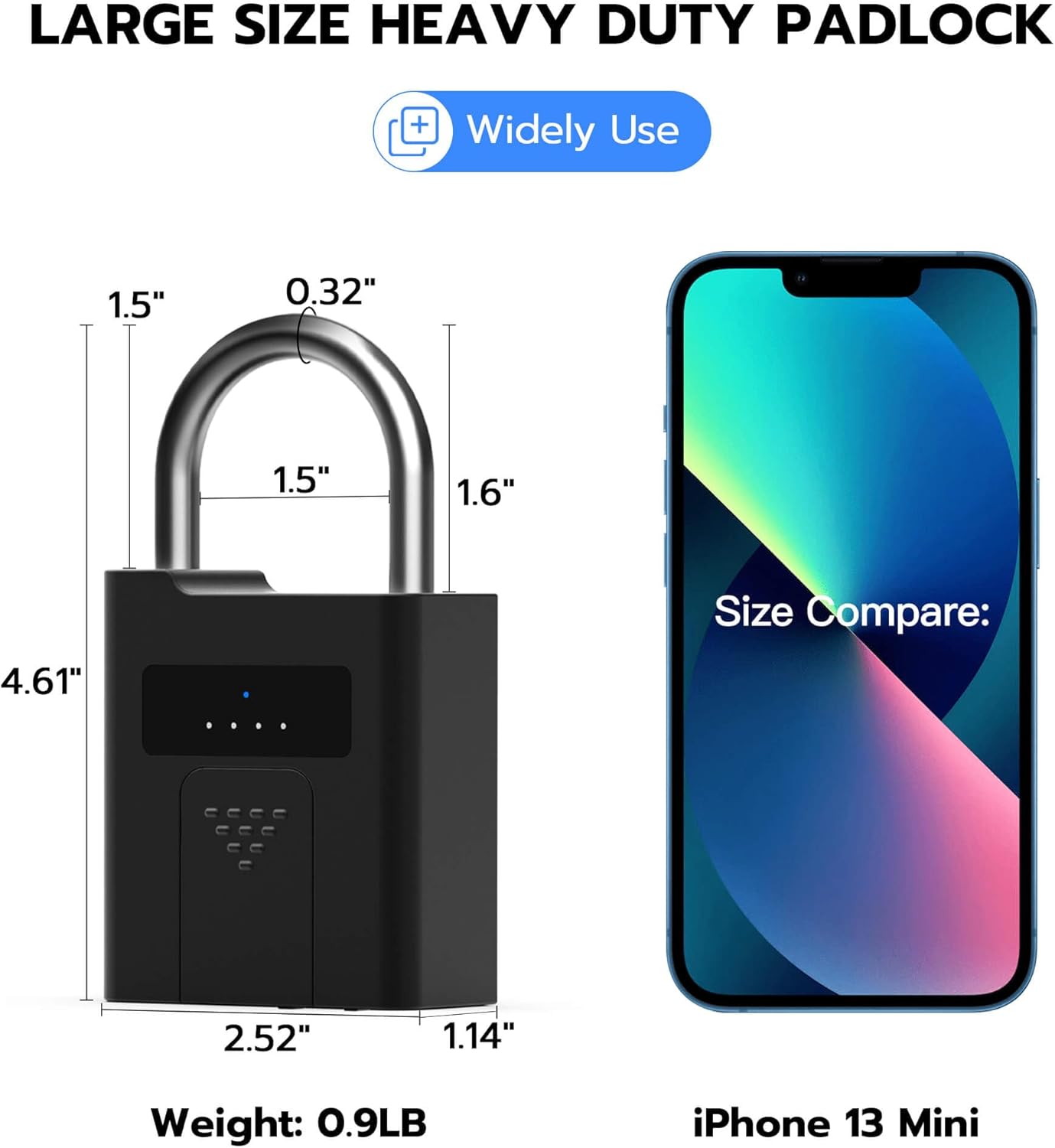 Elinksmart Candado De Huellas Dactilares Resistente C/ Llave