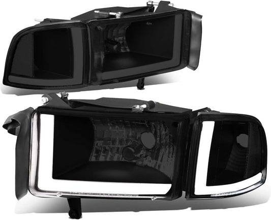 Faros delanteros LED ahumados/transparentes, Dodge Ram 94-02