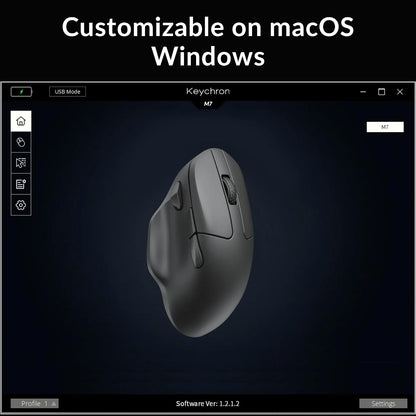 Ratón Inalámbrico Keychron M7 26K DPI Bluetooth RGB