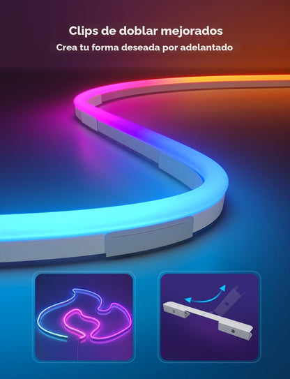 Cuerda de luces de neón Govee H61D6 RGBIC de 32.8", Alexa, Google.