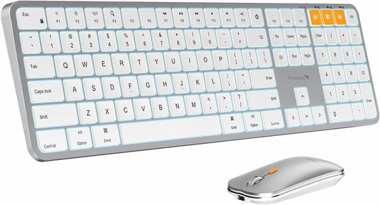 ProtoArc Teclado y mouse Bluetooth, retroiluminado, MacBook.