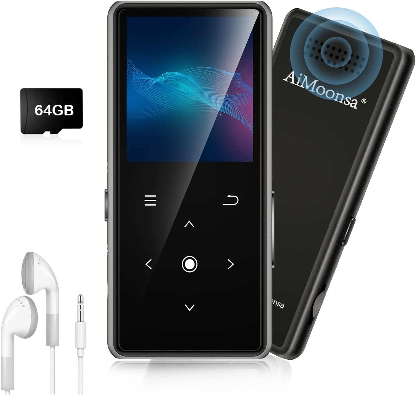Reproductor de MP3 de 64 GB con Bluetooth 5.2 negro