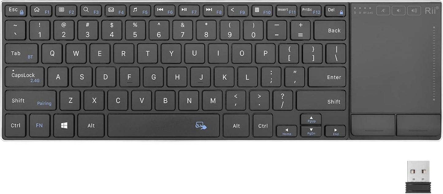 Rii Teclado Bluetooth inalámbrico ultra delgado multidispositivo