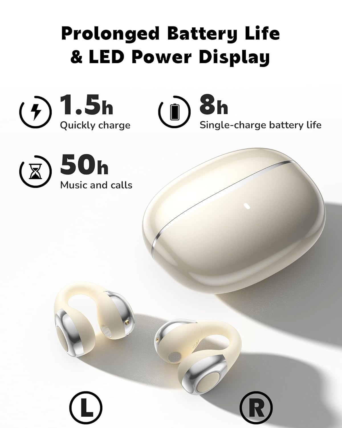 Auriculares con traducción de IA inalámbricos clip abierto