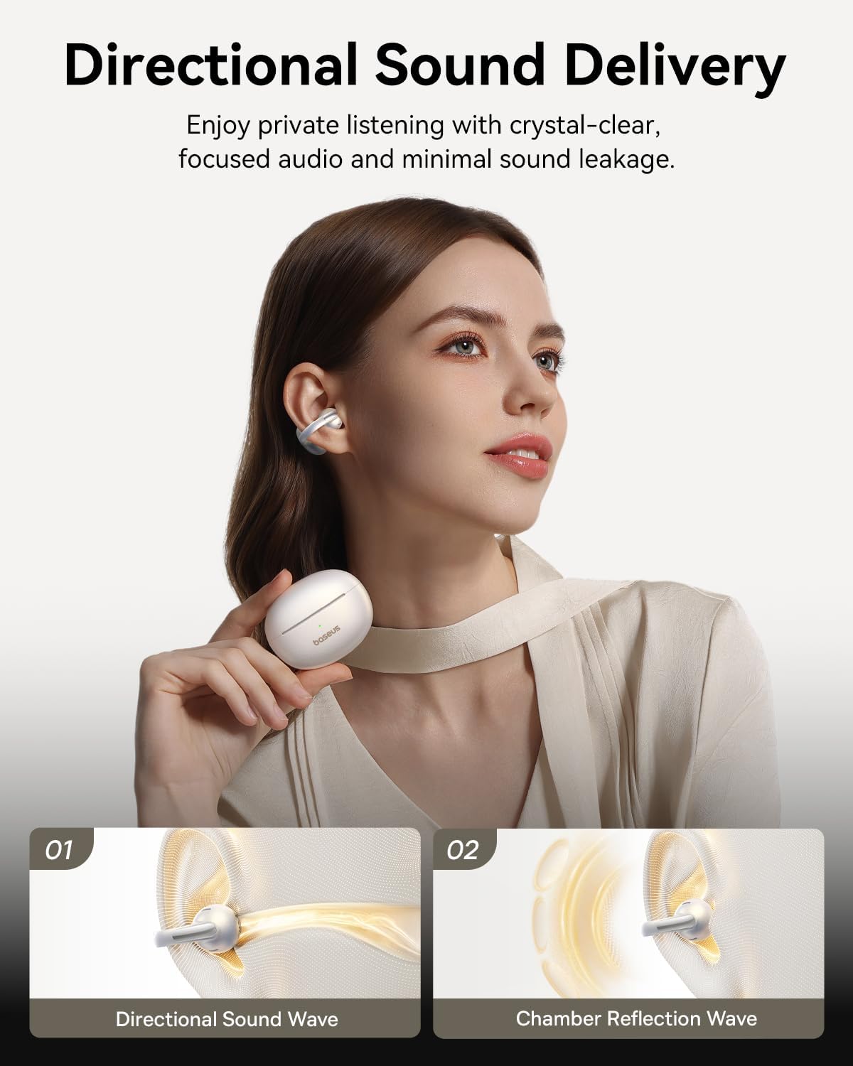 Auriculares abiertos, Baseus Bowie MC1 Pro, Sonido acústico.PEARL