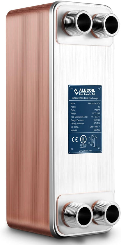 Intercambiador de calor Alecoil, 4 x 12" 40 Placas, comercial e industrial.