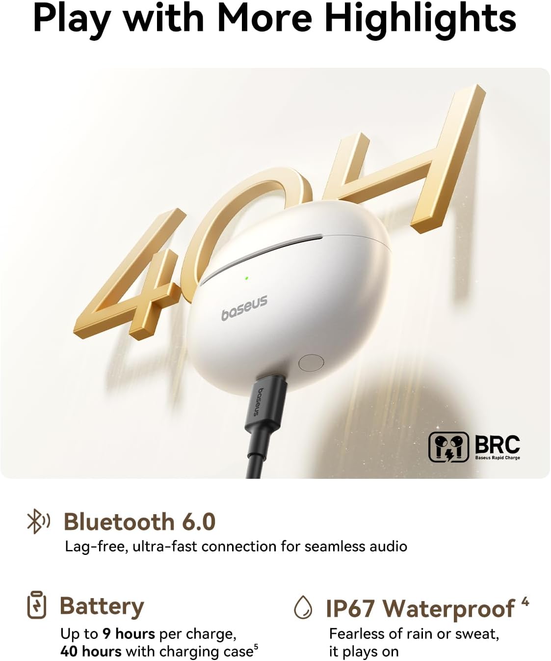 Auriculares abiertos, Baseus Bowie MC1 Pro, Sonido acústico.PEARL