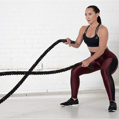 Cuerda Battle Rope Crossfit Fitness 9 m negra marca OUTROAD