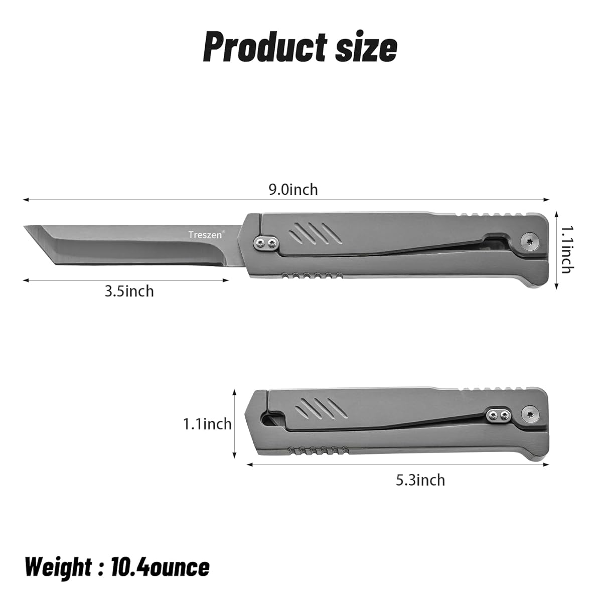 Navaja plegable con bloqueo Treszen Carrot Knife, (DETALLE).