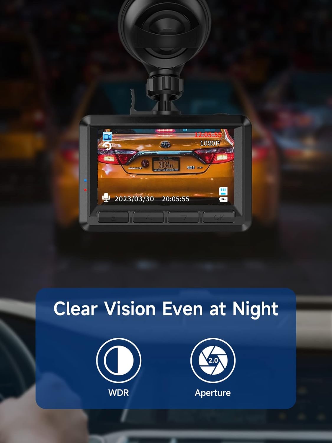 Dash Cam, FHD 1080P, WiFi,Camara para automovil.