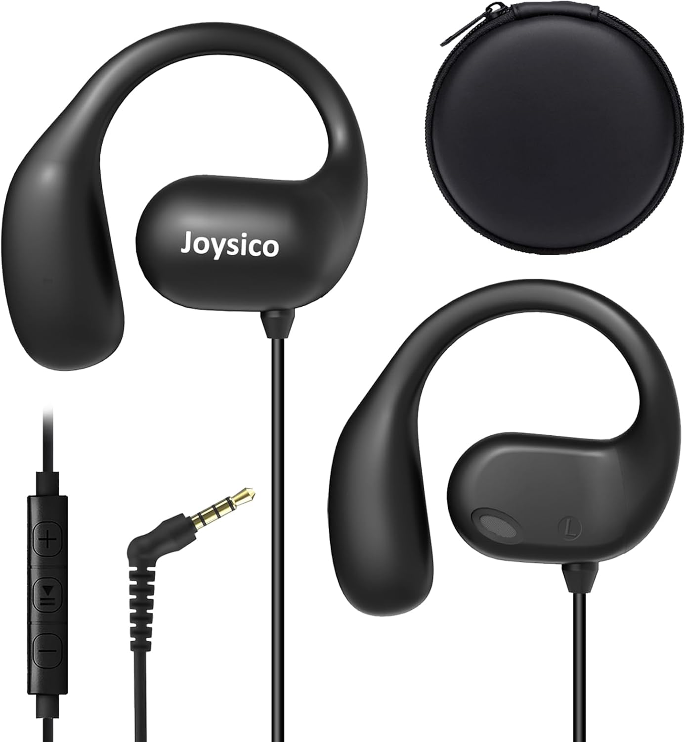 Joysico - Auriculares con cable de oreja abierta con micrófono.