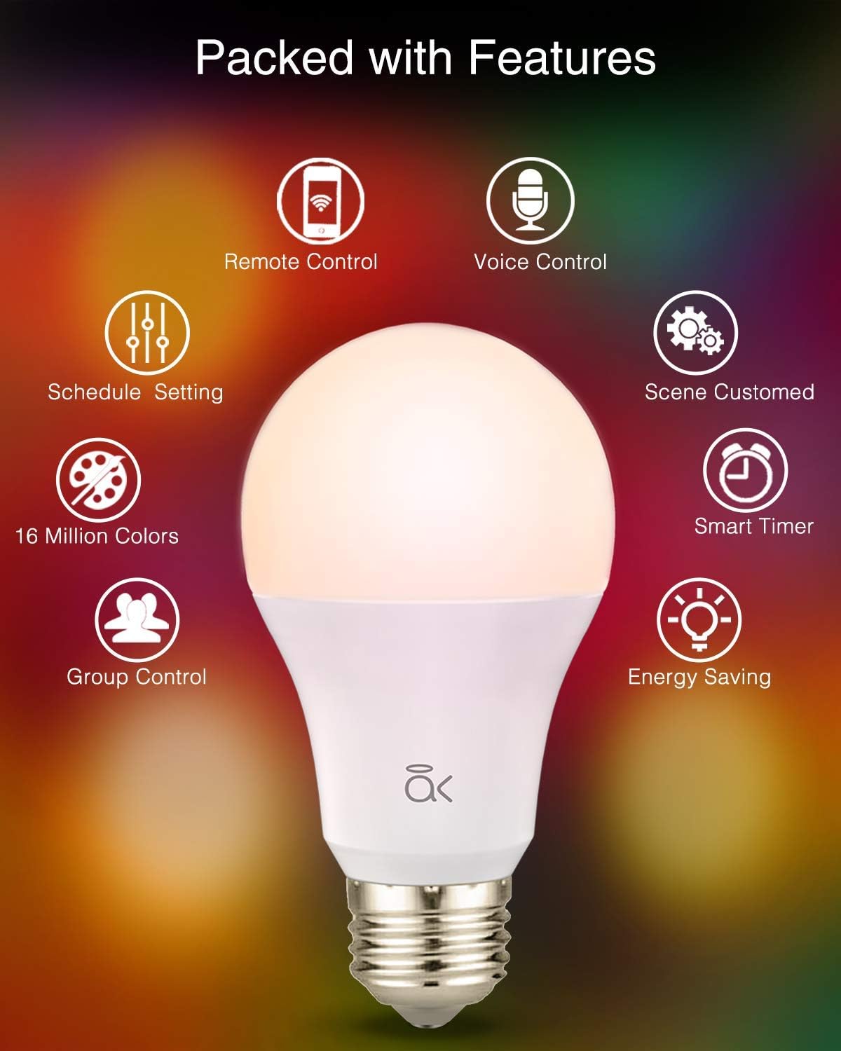 Bombillas inteligentes, AL Abovelights, compatible con Alexa,(9 W).