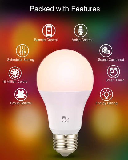 Bombillas inteligentes, AL Abovelights, compatible con Alexa,(9 W).