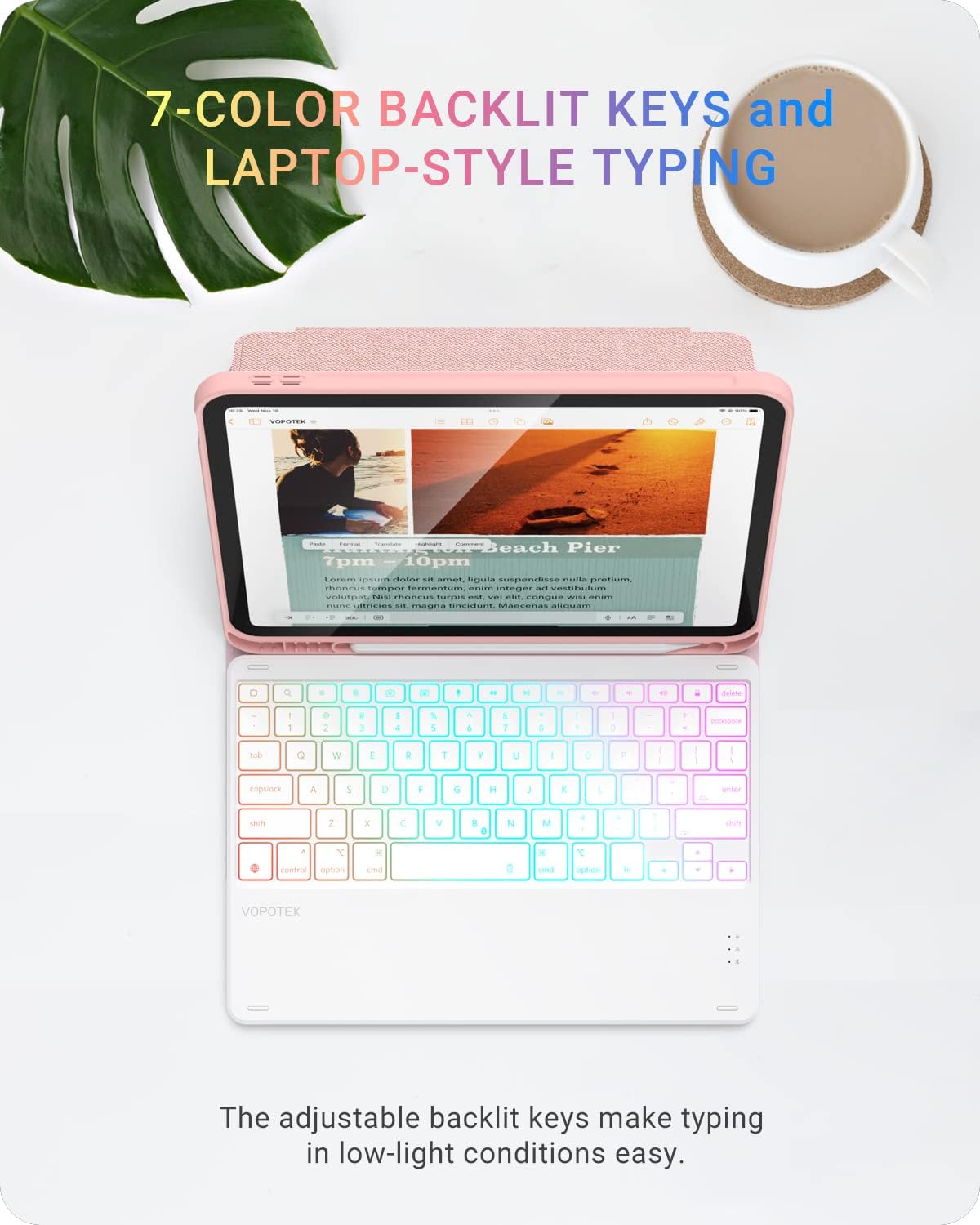 Funda con teclado VOPOTEK para iPad de 10.ª generación (2022)