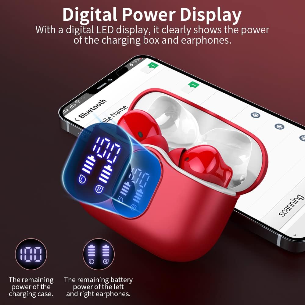 Auriculares Inalámbricos Btootos A90 Bluetooth rojo (USADO)