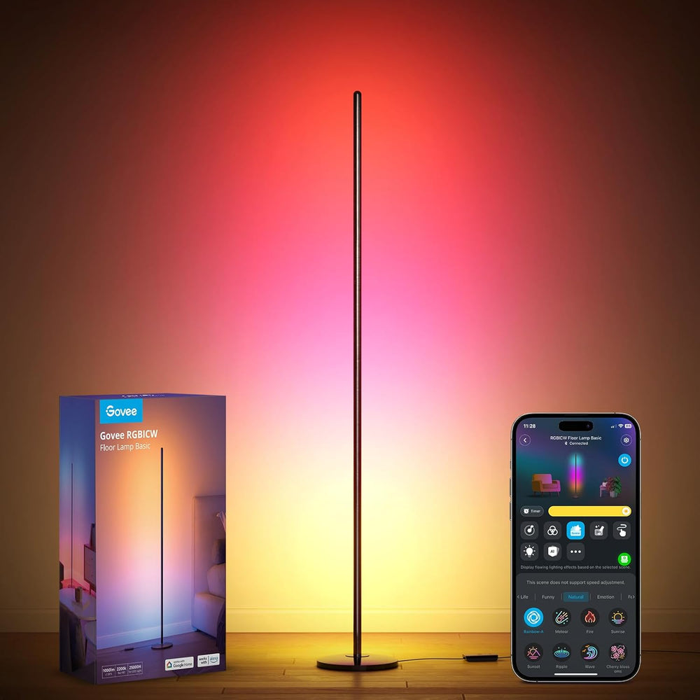 Lámpara de pie básica, Govee RGBICW, funciona con Alexa (DETALLE).