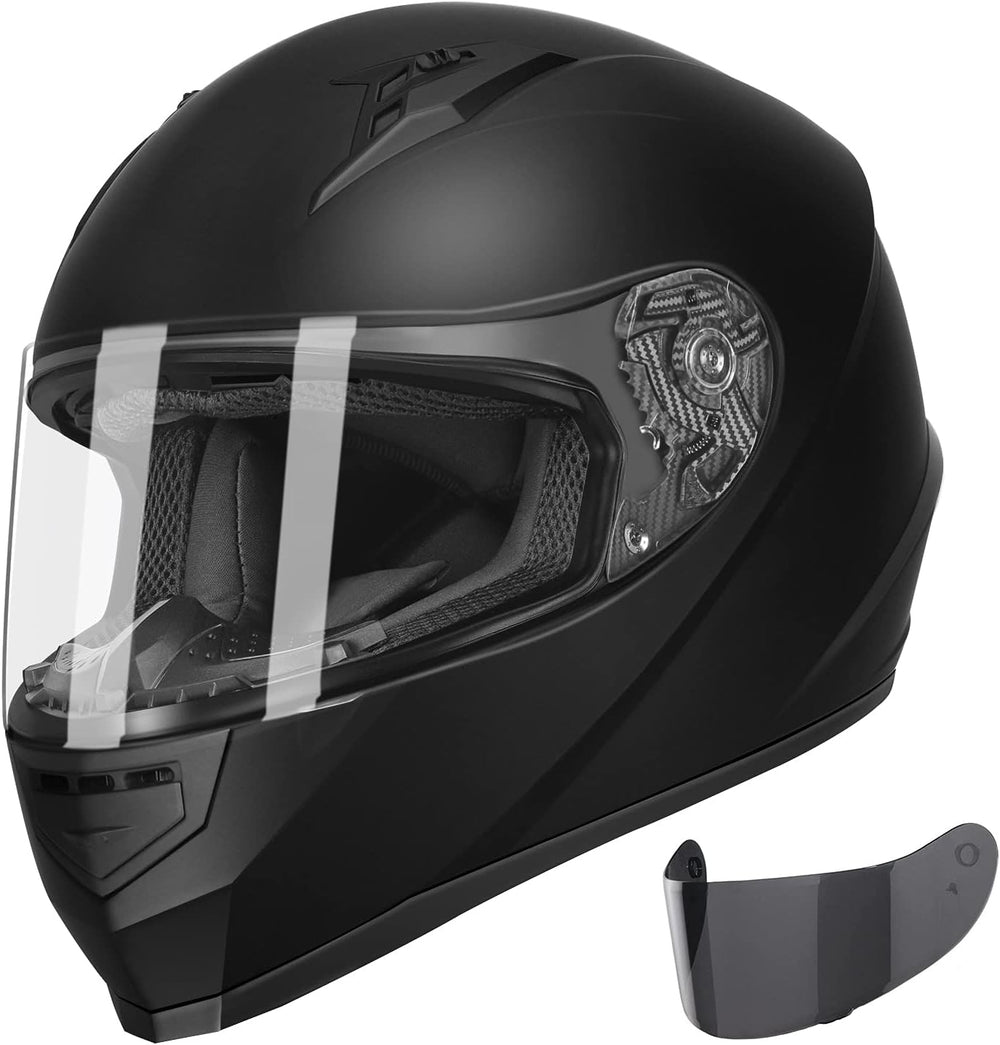 GLX Casco compacto, ligero, cara completa, visera extra tintada. Talla L