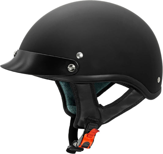 Casco de motocicleta VCAN Cruiser Solid Flat Black de media cara M