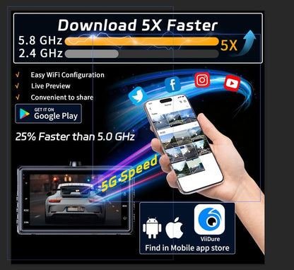 Dash Cam 4K Delantera y Trasera WiFi Visión Nocturna