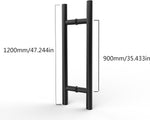Manija de puerta de acero inoxidable, 48", acabado negro mate.