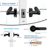 Cerradura de puerta con huella dactilar, cerradura de puerta inteligente con teclado, cerradura de entrada sin llave, con asa para hogar, hotel, oficina, departamento, recámara