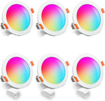 Downlights LED de 6 pulgadas, 16 W, color RGB, blanco cálido (DETALLE)