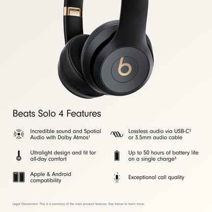 Auriculares Bluetooth Beats Solo 4, supraaurales Apple y Android (CAJA ABIERTA)