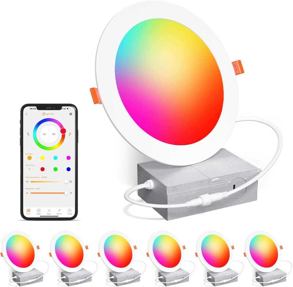 Luces Led empotrada inteligente de 6" RGBCW 15W LED Cloudy Bay 6 pack