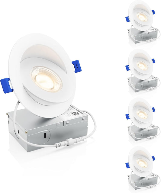 Ensenior Paquete de 4 luces LED empotrables 4"