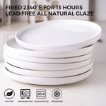 Platos de Cerámica 10.5” AmorArc 6pz Blancos Resistentes