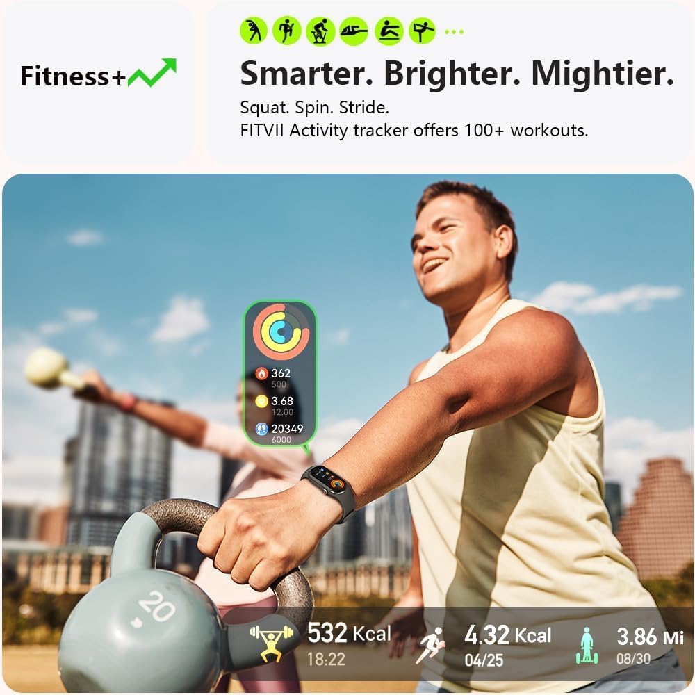 FITVII Ole Fitness Tracker AMOLED de 1.6 Pulgadas