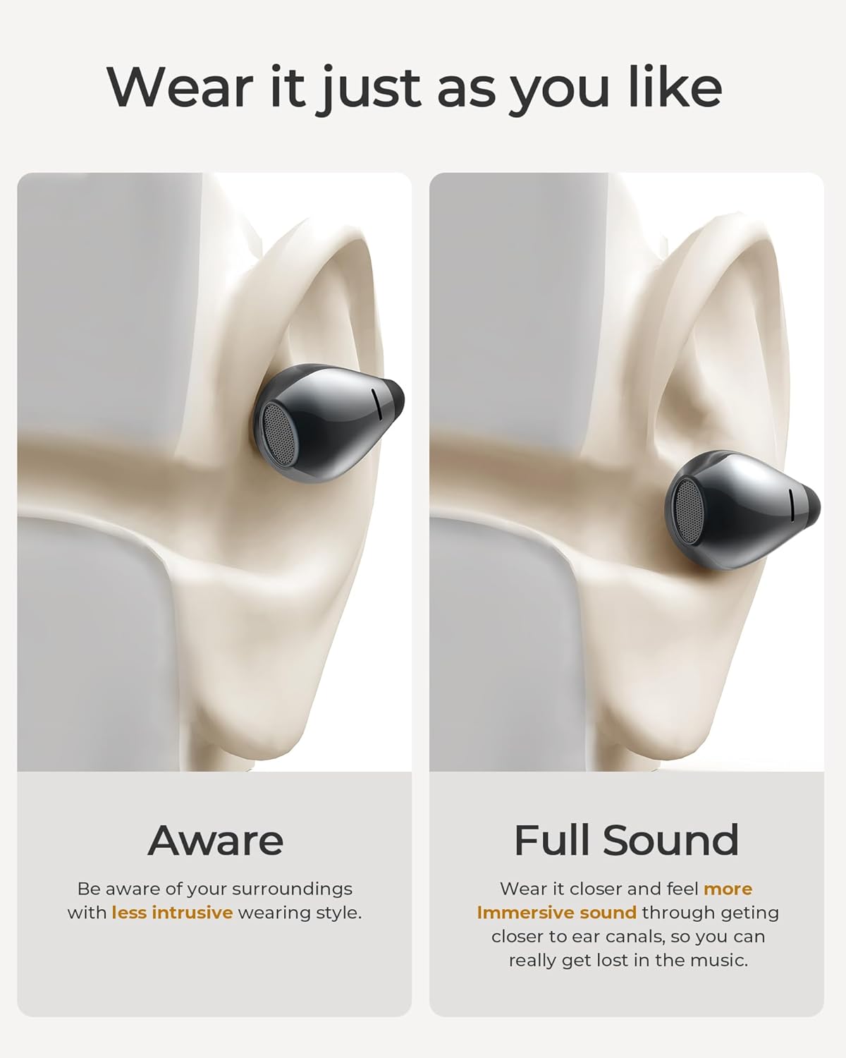 Audífonos abiertos Lytmi CozyClip con clip y Bluetooth 5.4.