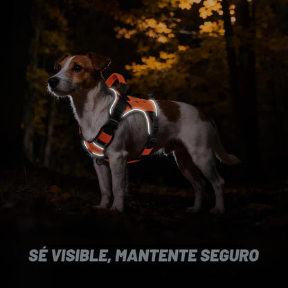 Arnés táctico Wingoin naranja, para perros medianos, reflectante ajustable
