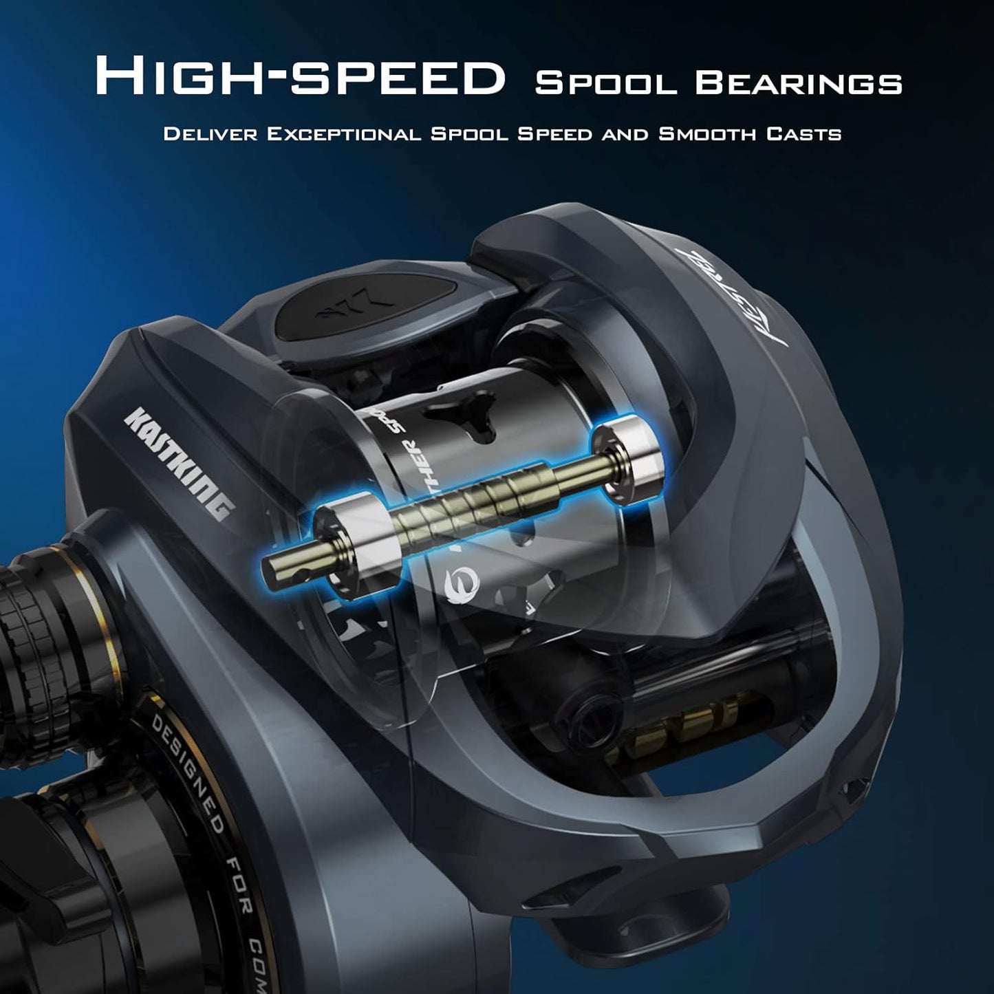 Carrete Izquierdo Pesca Kastking Kestrel Elite Baitcasting, 8.4:1