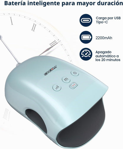 Masajeador De Manos Cincom CM-026H-BU, Con Calor Y Compresión