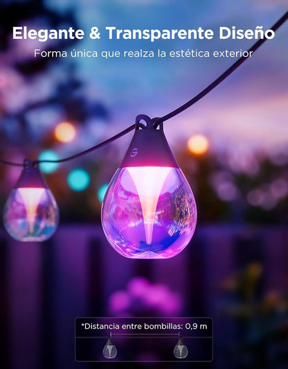 Guirnalda de Luces Govee H7025, 48 pies, RGBWIC Regulable, IP67.