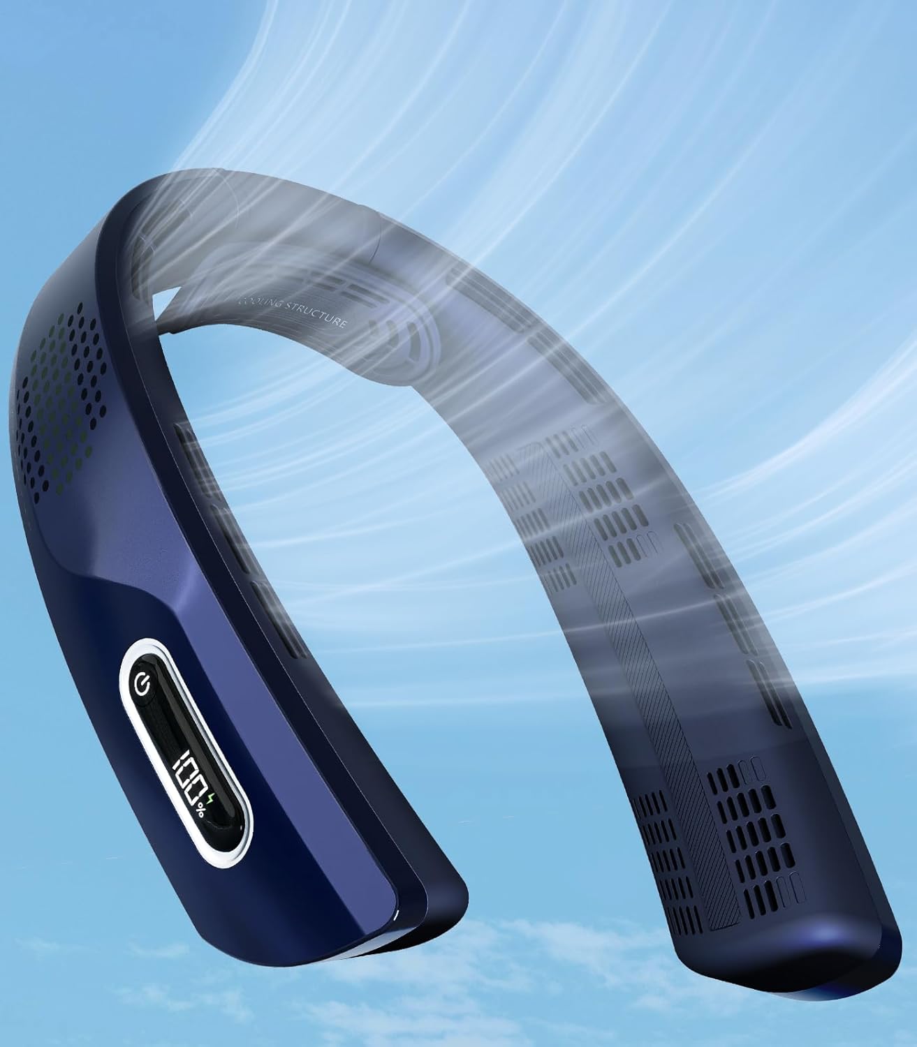 Ventilador de cuello portátil, sin aspas, flujo de aire. (USADO).