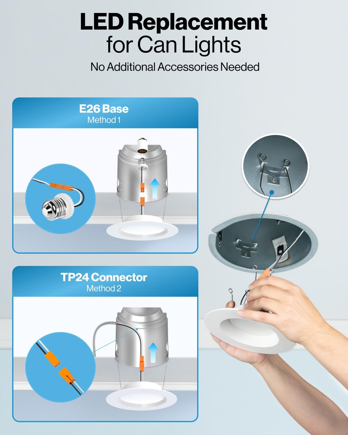 Paquete de 12 luces LED empotrables, 5/6", 5 CCT, 5000K, SUNCO