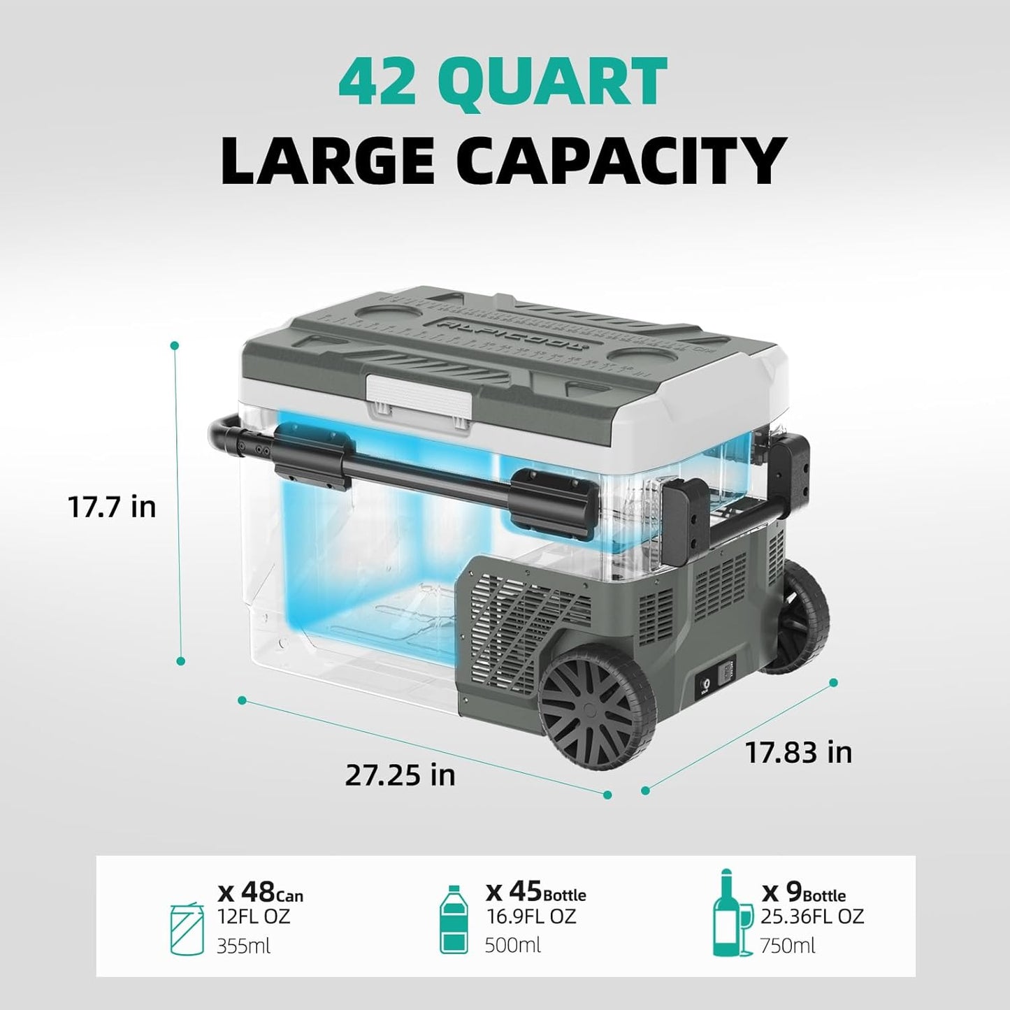 Refrigerador portátil de automóvil Alpicool 42 QT de galón