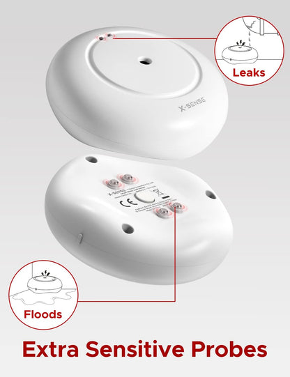 X-Sense Detector de fugas de agua, alarma inteligente, sensor agua.