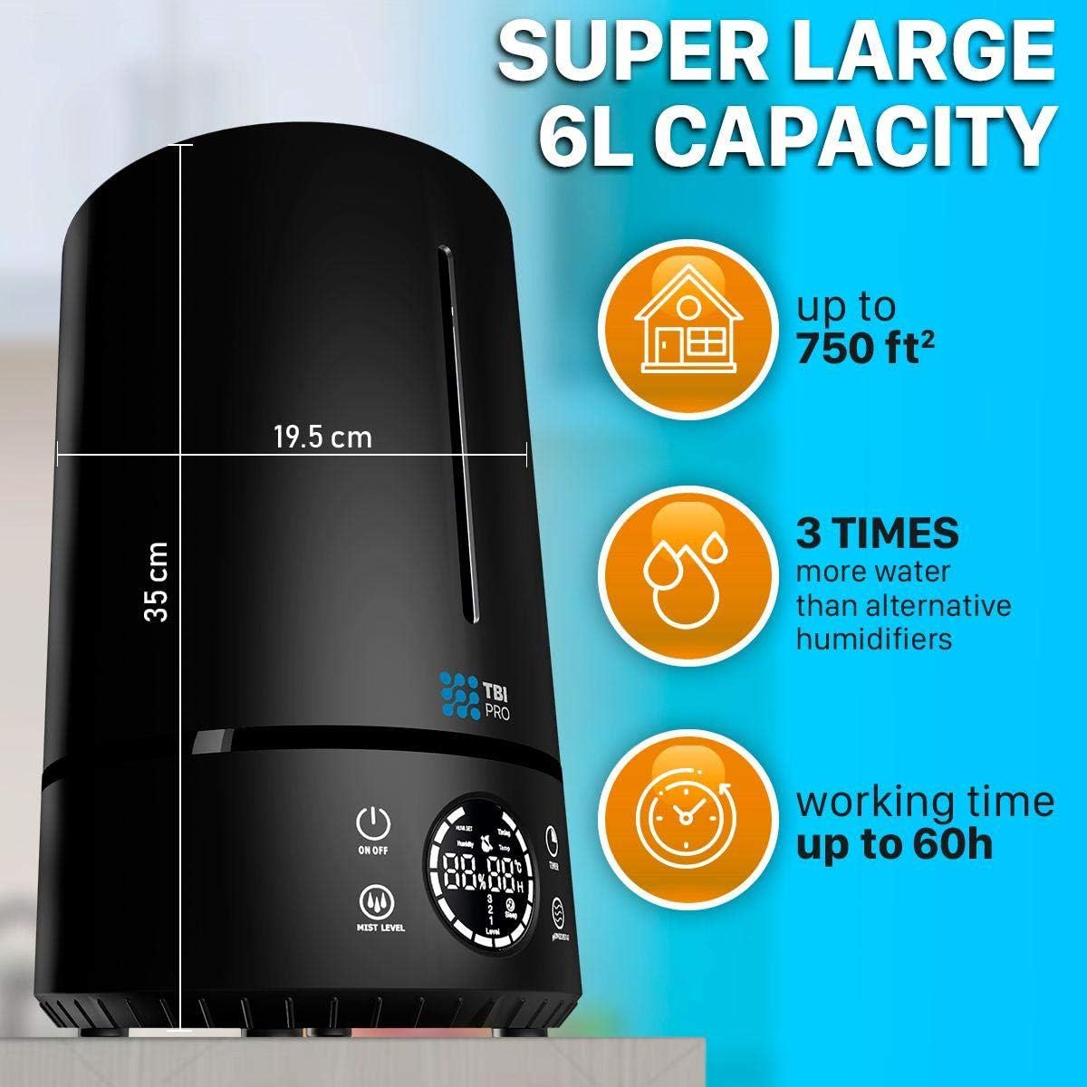 Humidificador 360 grados para recamara de 6L - PBI PRO