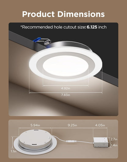 Luces empotrables Govee H601F de 6", LED Smart, RGBIC Alexa, 4pack.